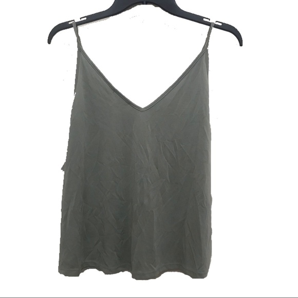 BP Olive Green V-Neck Spaghetti Strap Tank Top - Picture 2 of 4